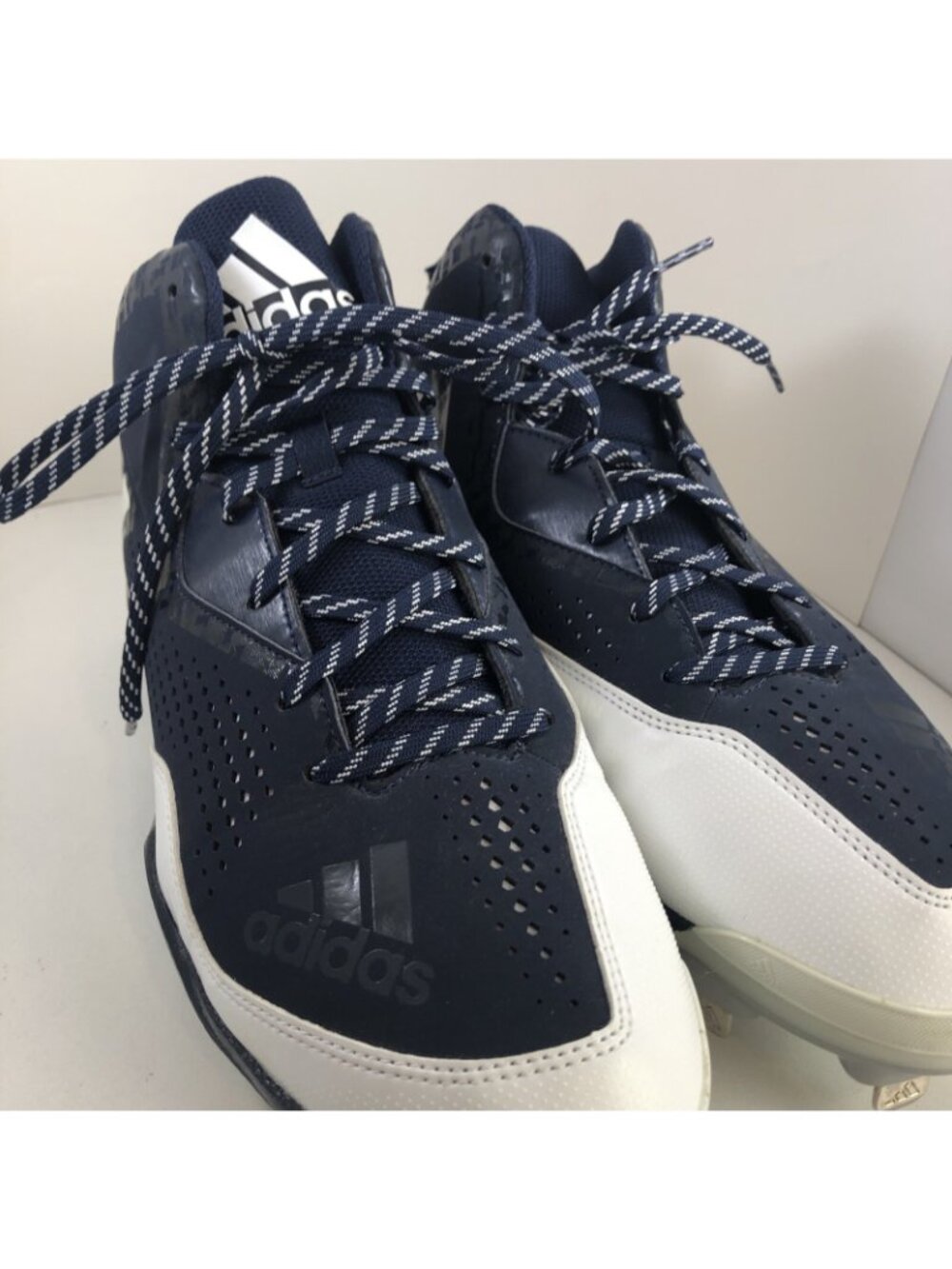 Adidas PowerAlley Litestrike Blue/White Men's 13 Baseball Cleat shoes SQ16578 - Picture 5 of 9
